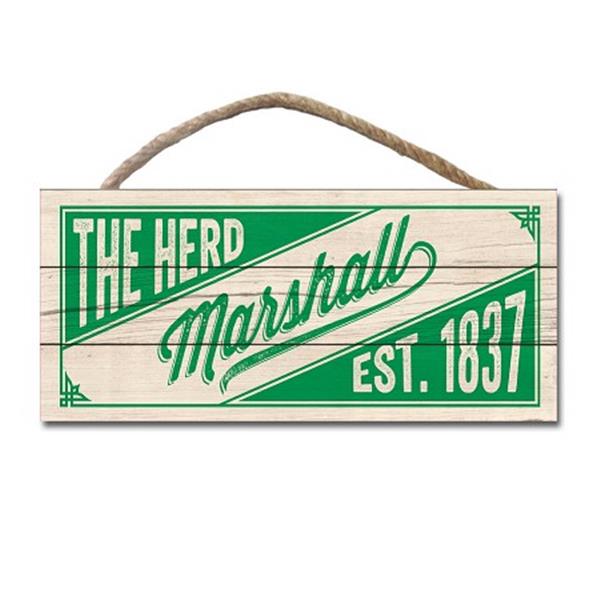 Marshall Vintage Slant Hanging Wood Sign