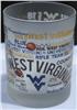 WVU Campus Frosted Rocks Glass