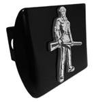 WVU Mountaineer Black Chrome Hitch Cover