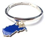 West Virginia Silver Navy Stretch Bracelet