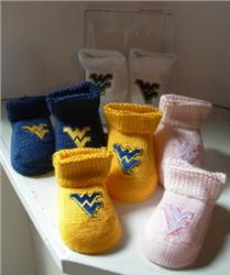 WVU Baby Booties